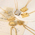 Fashion 2# Stainless Steel Diamond Love Necklace