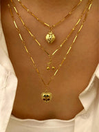 Golden Love Heart Stainless Steel Diamond Heart Necklace