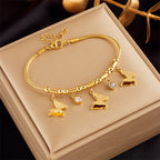 Bracelet #1 Stainless Steel Diamond-encrusted Snake Bone Bracelet