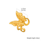 Gold Stainless Steel Butterfly Open Ring