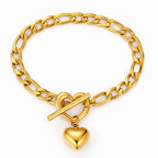 Silver Stainless Steel Heart Bracelet