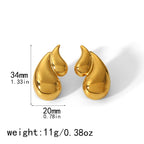 Fashion Silver Stainless Steel Double Layer Water Drop Earrings