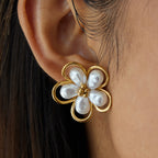 Earrings 3# Stainless Steel Petal Earrings