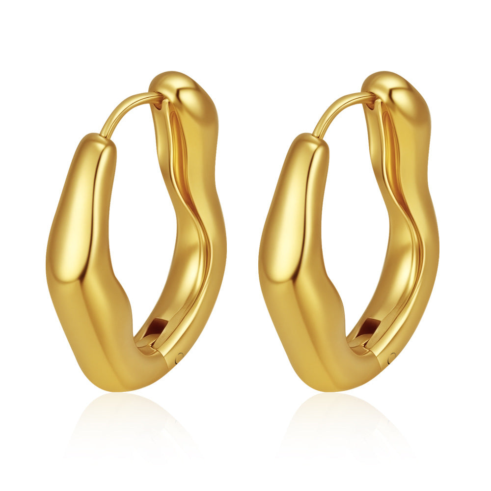 Gold Stainless Steel Irregular Earrings