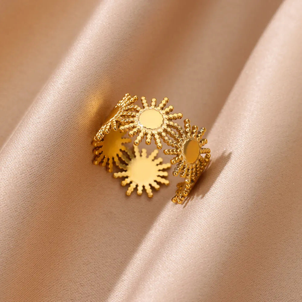 Ring 4# Stainless Steel Irregular Diamond Ring