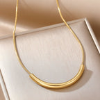 Necklace 2# Titanium Steel Arc Ball Lock Heart Necklace