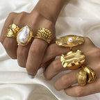 Ring 7# Stainless Steel Irregular Ring