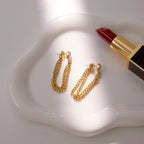 Earring Stainless Steel Diamond-encrusted Chain Earrings