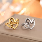 Gold Stainless Steel Heart Ring