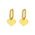 Gold 18k Gold Titanium Steel Faceted Mirror Heart Earrings