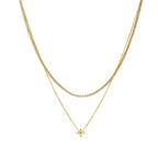Gold Diamond-set Double-layer Stainless Steel Gold-plated Necklace