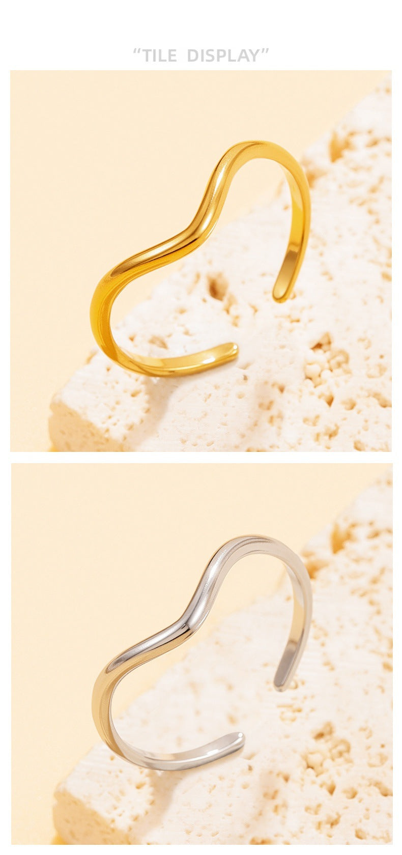 Silver Stainless Steel Irregular Ring