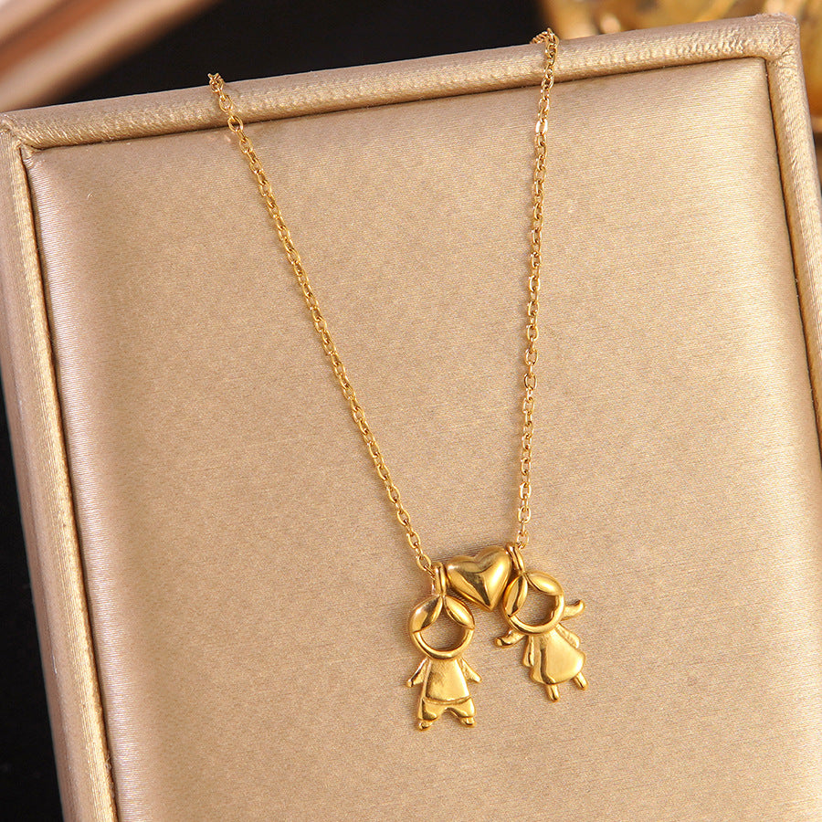 Girl Stainless Steel Heart Girl Necklace