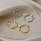 Silver Stainless Steel Round Earrings