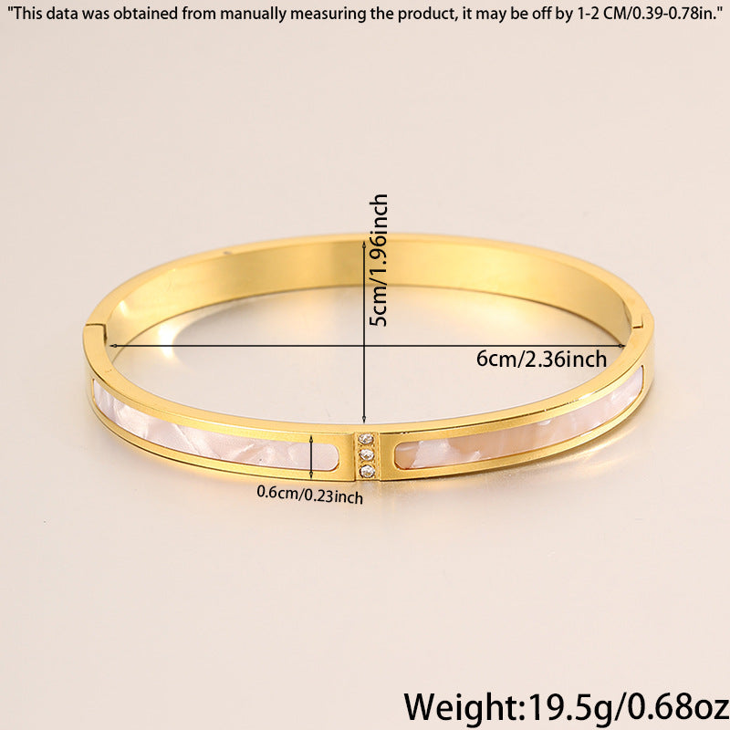 Bracelet #1 Titanium Steel Diamond-encrusted Round Bracelet