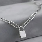 Small Lock Paperclip Bracelet Gold Stainless Steel Lock Bracelet