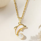 Necklace #1 Titanium Steel Pearl Shell Necklace