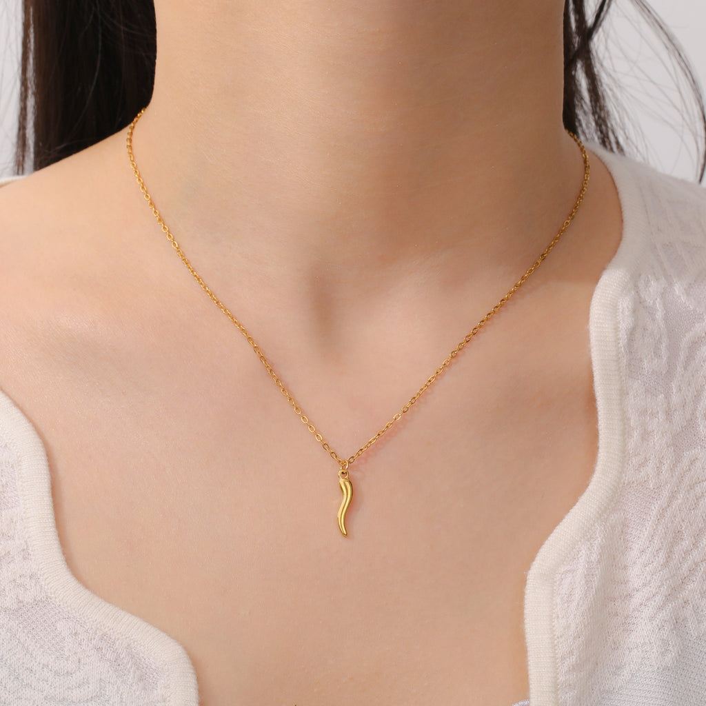Fashion Steel Irregular Chili Pepper Stainless Steel Necklace