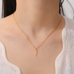 Fashion Steel Irregular Chili Pepper Stainless Steel Necklace