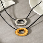 Gold Hollow Design Tarnish Free Steel Necklace