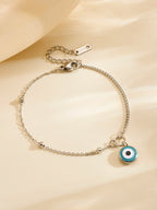 Silver Stainless Steel Eye Anklet
