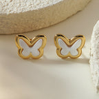 Necklace 6 304 Stainless Steel Pearl Butterfly Necklace