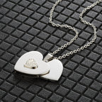 Golden Heart Necklace Stainless steel heart-shaped necklace with custom engraving