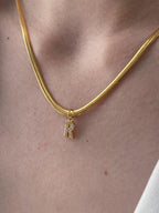 Fashion X3mm Snake Bone Chain 40cm Stainless Steel Diamond 26 Letter Snake Bone Chain Necklace