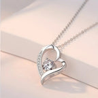 Love + Card Stainless Steel Diamond Heart Necklace