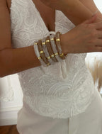 Ice Crystal White Multi-layer Bamboo Bracelet
