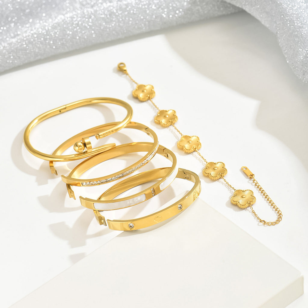 Bracelet 3# Stainless Steel Petal Bracelet