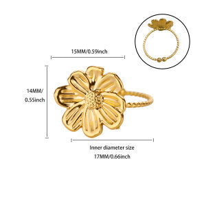 Ring #8 304 Stainless Steel Flower Ring