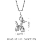 Gold + Puppy Necklace Titanium Steel Cat Balloon Dog Necklace