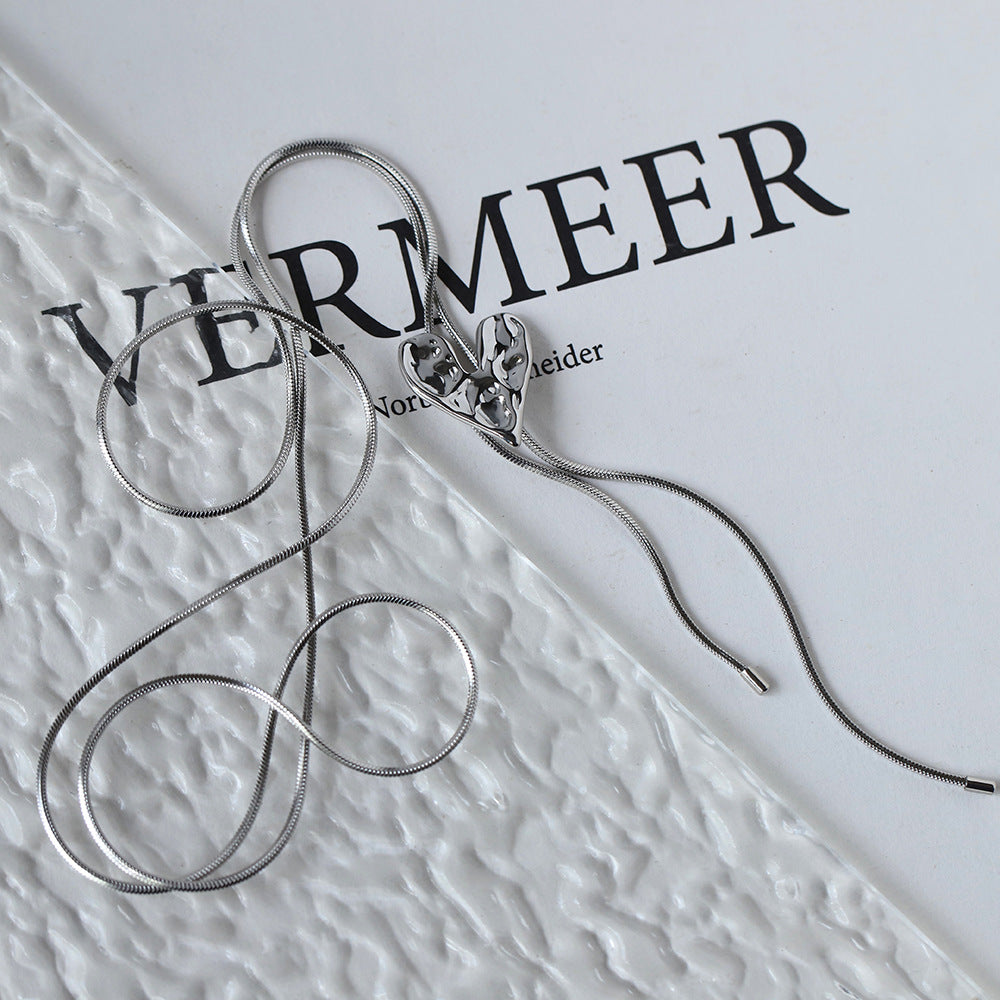 Liquid metal irregular love necklace