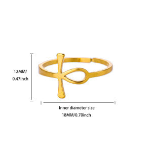 Ring #5 304 Stainless Steel Diamond-set Cross Ring