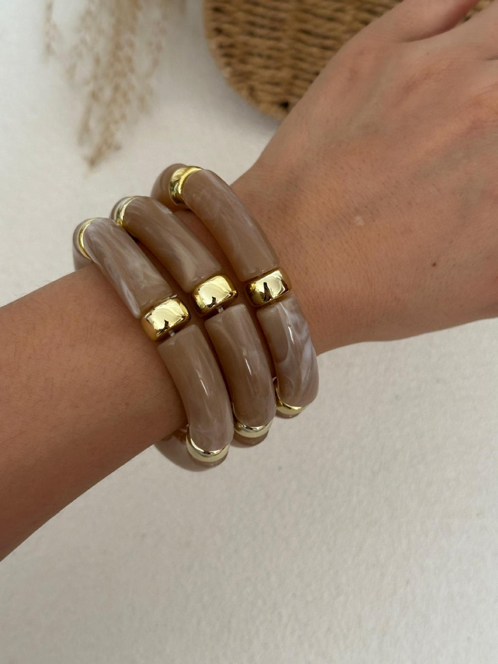 Ice Crystal White Multi-layer Bamboo Bracelet