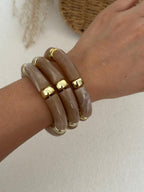 Ice Crystal White Multi-layer Bamboo Bracelet