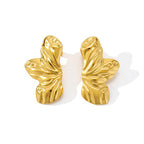 Star Earrings Glossy Waterdrop Stainless Steel Studs
