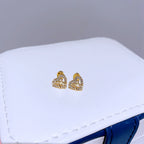Golden Curved-ear Rabbit Titanium Steel Diamond-encrusted Rabbit Earrings