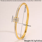 Bracelet #1 Titanium Steel Diamond-encrusted Round Bracelet