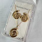 Set 9# Stainless Steel Butterfly Necklace And Earring Set