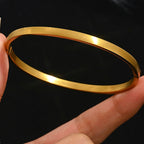 Bracelet 2# Titanium Steel Round Bracelet With Diamonds