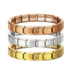 Fashion Gold (fine Quality) Titanium Steel Square Spliced Module Bracelet