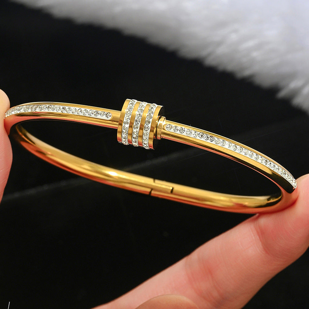 Bracelet 8# Titanium Steel Round Bracelet