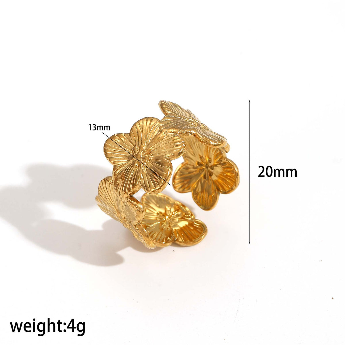 Ring 5# Stainless Steel Flower Ring