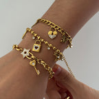 Bracelet #2 Stainless Steel Diamond-encrusted Five-pointed Star Key Bracelet