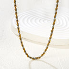 Two-tone Stainless Steel Two-tone Braided Chain Necklace