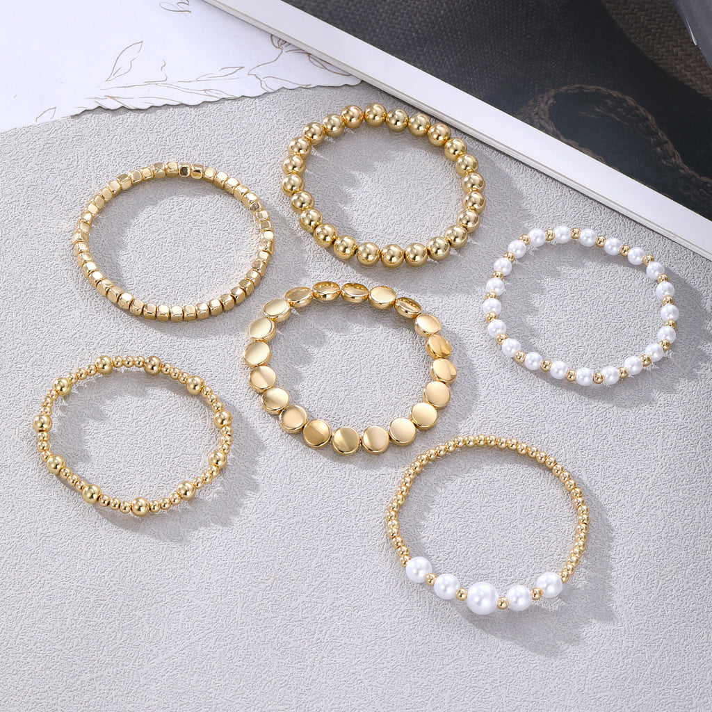Set 1# Alloy Beaded Bracelet Set