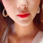 Style 1 Alloy Diamond-encrusted Teardrop-shaped Earrings