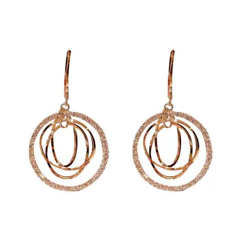 Style 1 Alloy Diamond-encrusted Teardrop-shaped Earrings